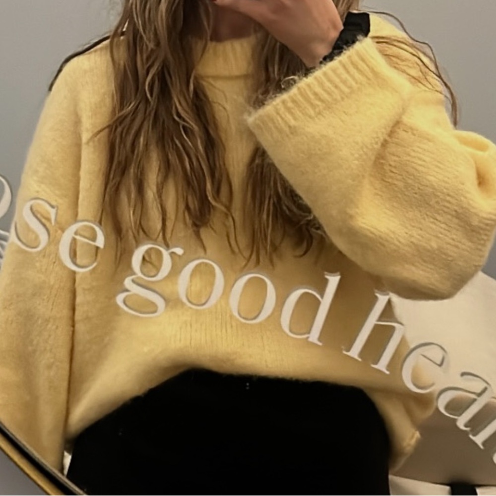 Oversized wooly yellow topshop sweater